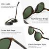 SUNGAIT Sunglasses Classic Vintage Round Polarized Retro Style UV400 Amber Frame Green Lens SGT166HUPOKMOLV Women's