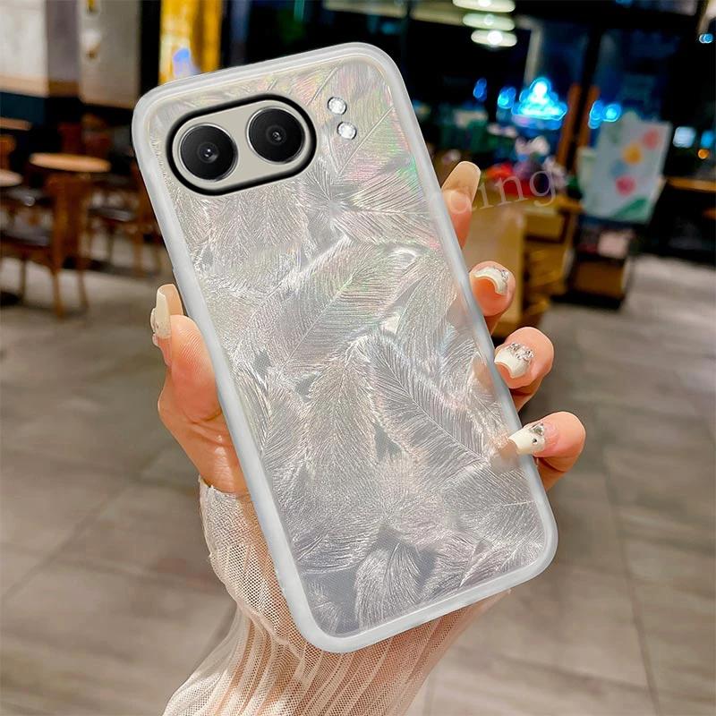 

Для OnePlus Nord 4 5G Nord4 Роскошный перьевой блестящий силиконовый чехол для One Plus Nord CE 3 4 Lite N30 1+12R объектив камеры защитная пленка прозрачный бампер OnePlus Nord 4 5G белый