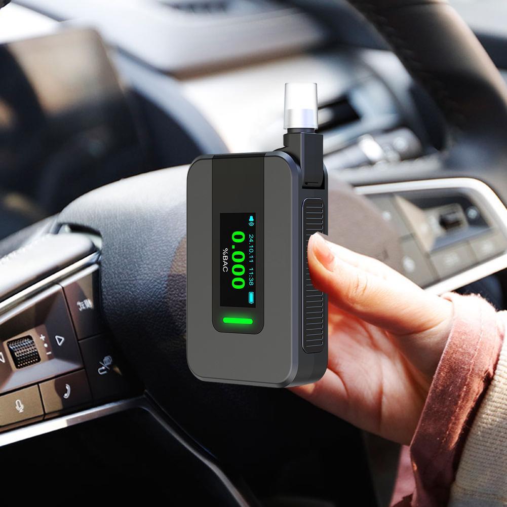 Electrochemical Alcohol Tester USB Rechargeable Blowing Drunk Driving Alcohol Tester Portable Alcohol Meter for Professional Use