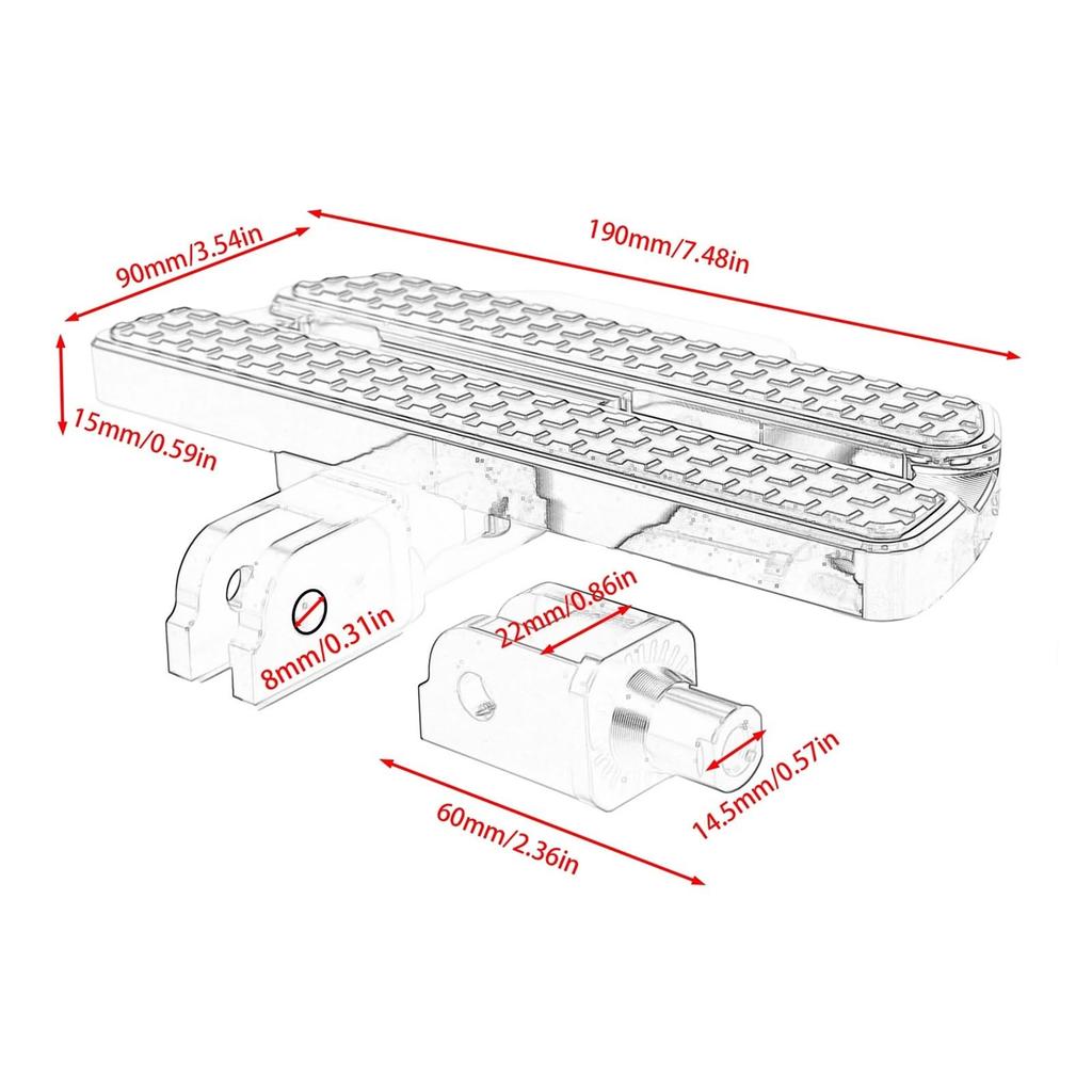 Motorcycle Front Wide Foot Pegs Footboards for Harley RH1250S, Breakout, Low Rider, Street Bob,