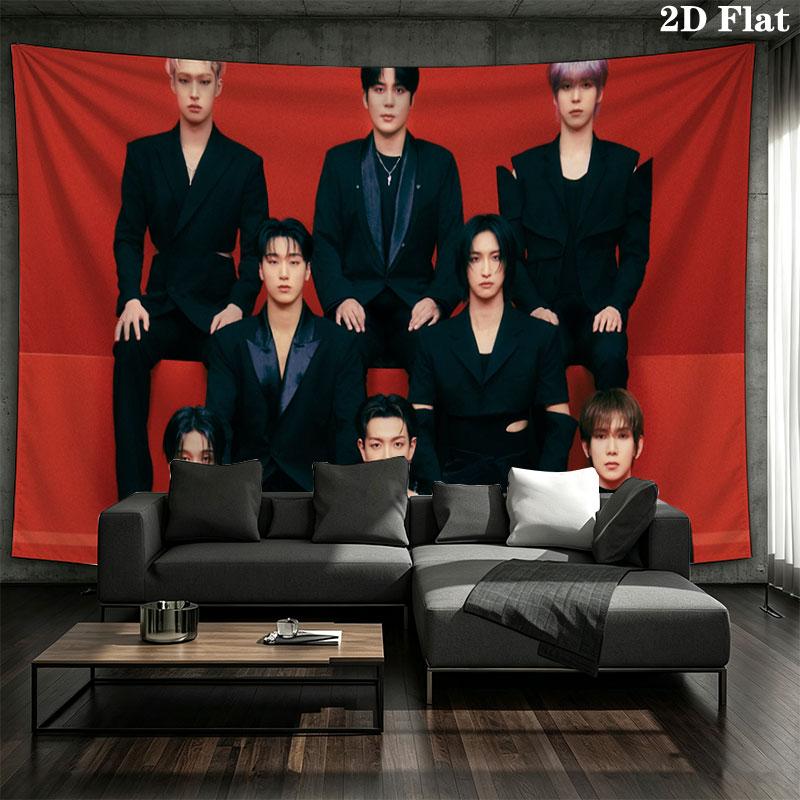 ATEEZ Poster Wall tapestry, aesthetic printed fabric blanket, suitable for bedroom, living room, and home decor.