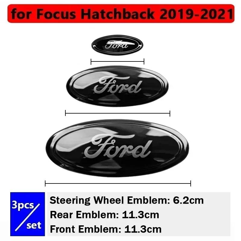 Naklejka Samochodowa 2026 Ford Nowy 2025 Gorąca 3Szt. Samochód Przednia Pokrywa Silnika Tylny Emblemat Logo Naklejka dla Ford Mondeo Edge Kuga Focus Hatchback Sedan
