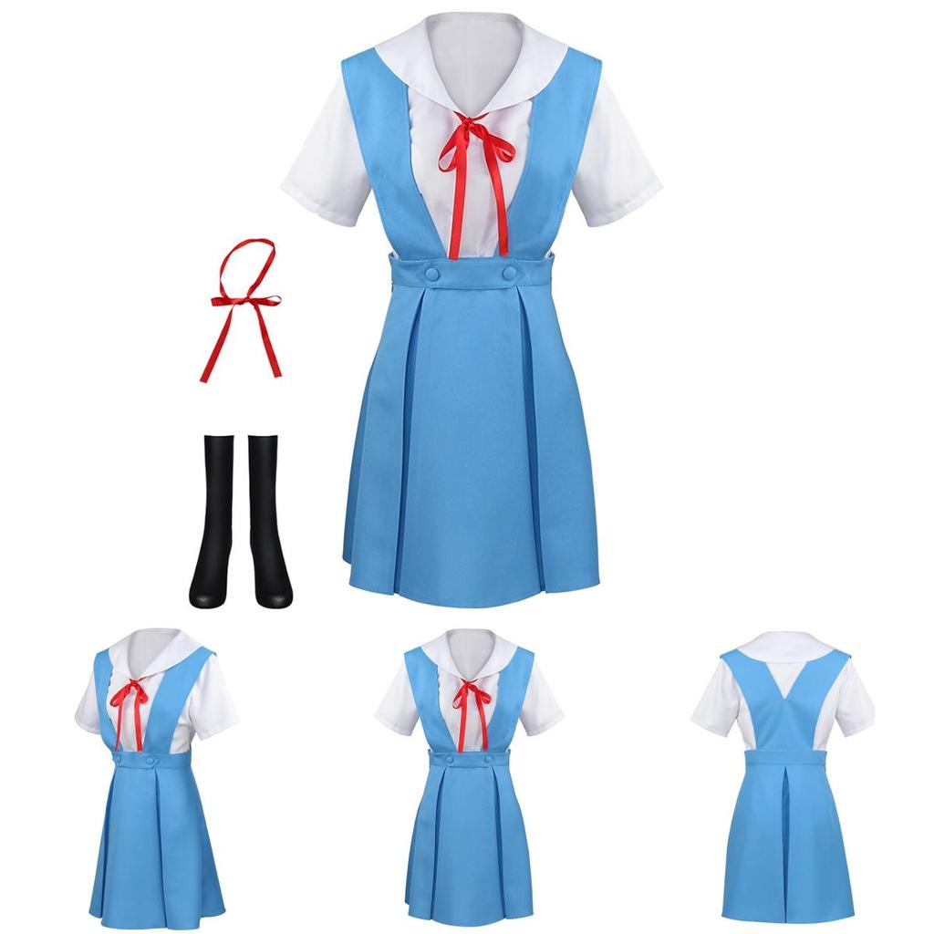 Japanese Pop Culture Cosplay Costume Strap Dress Socks Shirt Collar Included