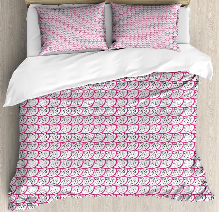 Pitaya Dekbedovertrek Set Voor Kinderen Jongens Meisjes Queen King Lichtgewicht Sprei Cover Slaapkamer Decor Tropische Vruchten Print Beddengoed Set