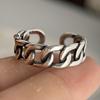 925 Sterling Silver Rings for Women Couple Minimalist Handmade Simple Retro Chain Ring Fine Jewelry Gift Prevent Allergy