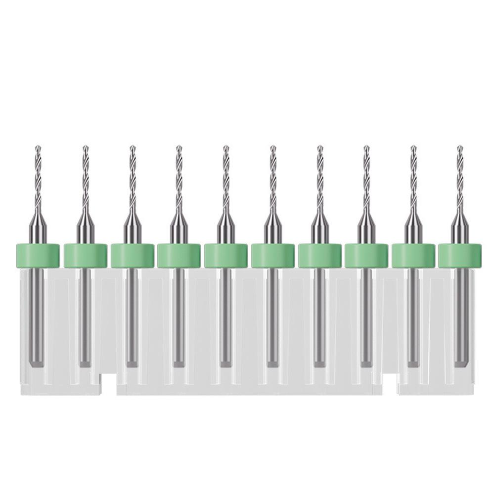 Carbide PCB Drill Bit Set 10PCS for Detailed Circuit Board and Metal Drilling with Improved Stability and Fine Grinding Process