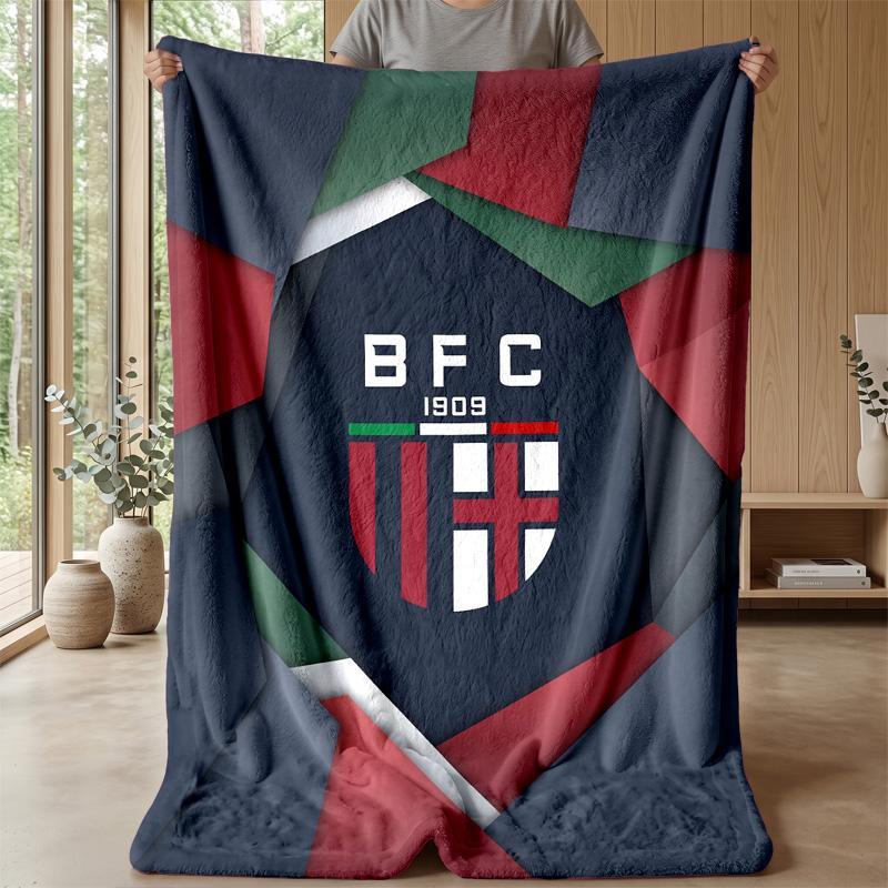Bologna FC Weiche Flanell-Fleece-Decke Leicht Gemütlich Warm Überwurfdecke für Sofa Bett Heimdekoration