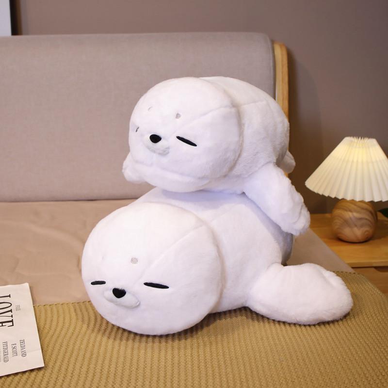 Cute Seal Plush Toy Short Pile Fabric  Childs Bedtime Playroom Decoration Doll