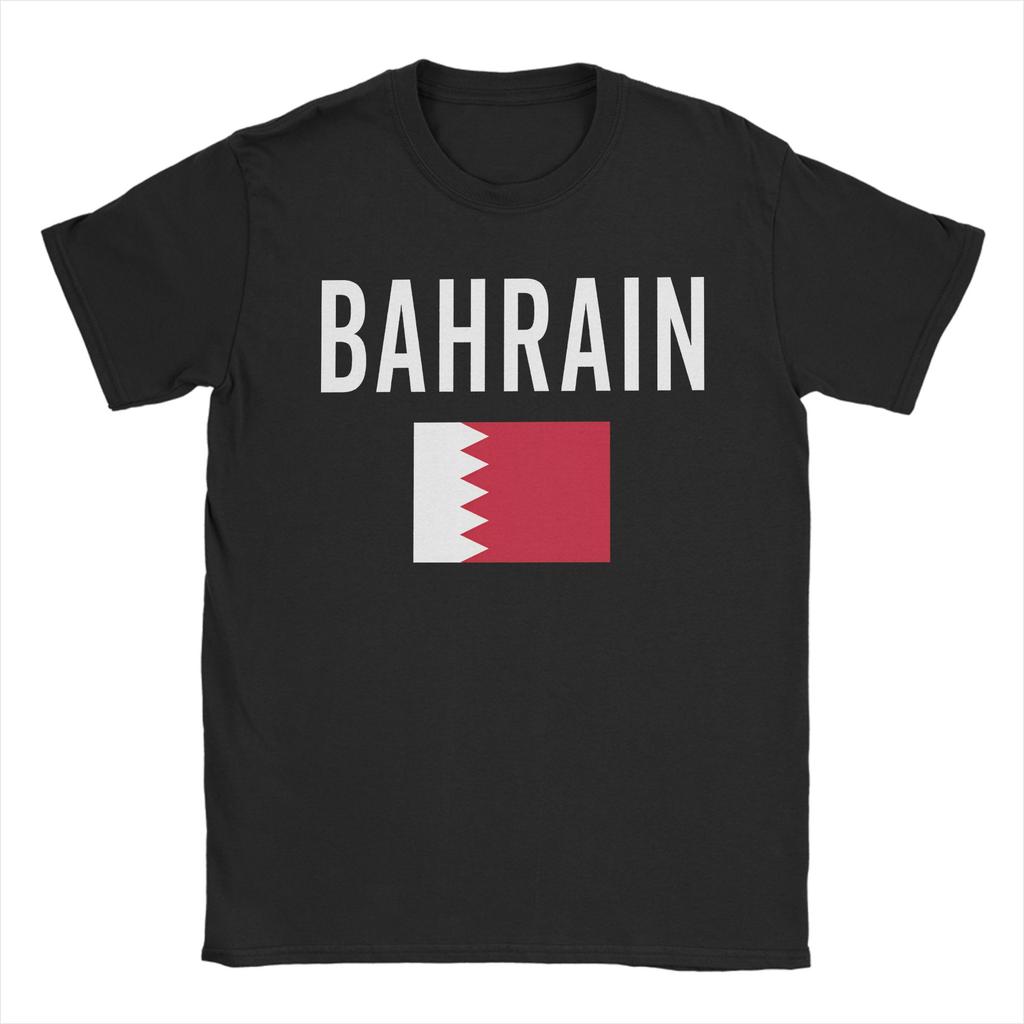 Bahrein Vlag Unisex T-shirt Nieuwigheid T-shirt Korte Mouwen Ronde Hals T-shirts Puur Katoen Geprinte Tops