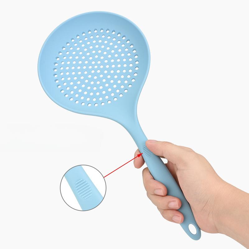 1 ks silikonové sítko na potraviny, lžíce, odvodňovací zařízení, kreativní vaření, špachtle, velký cedník na polévku, domácí kuchyňské nářadí