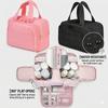 Large Travel Makeup Bag 180° Wide Opening Toiletry Organizer Water-Resistant Padded Cosmetic Case With Handle For Full-Size Bott