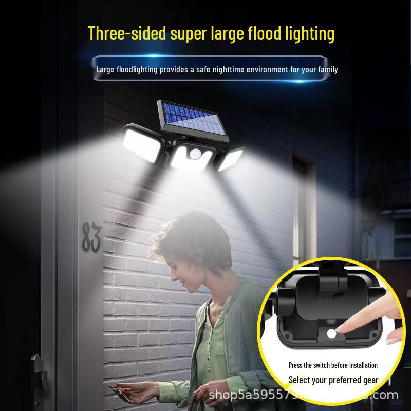 Three-Sided Solar LED Sensor Street Lamp