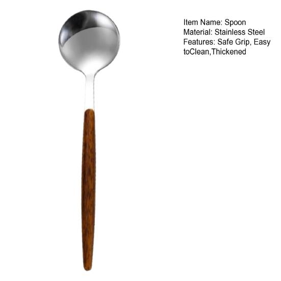 Stainless Steel Coffee Spoon Grain Handle with Wood Small