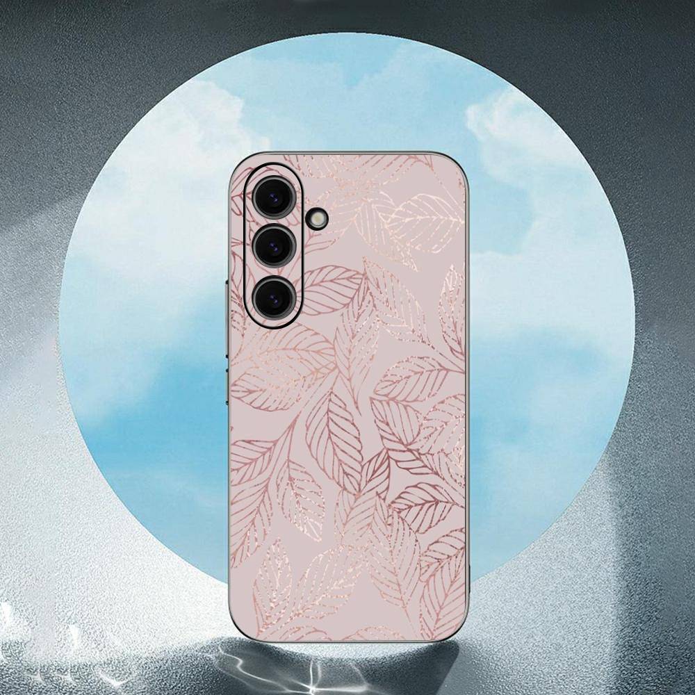 Gold Rose Love Heart Luxury Black Phone Case For Samsung Galaxy S23 S24 S25 Ultra S22 Plus S21