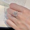 5Carat Cushion Cut Moissanite Rings for Women   CopperHidden Halo Diamond Engagement Ring Wedding Bands Jewelry Gift