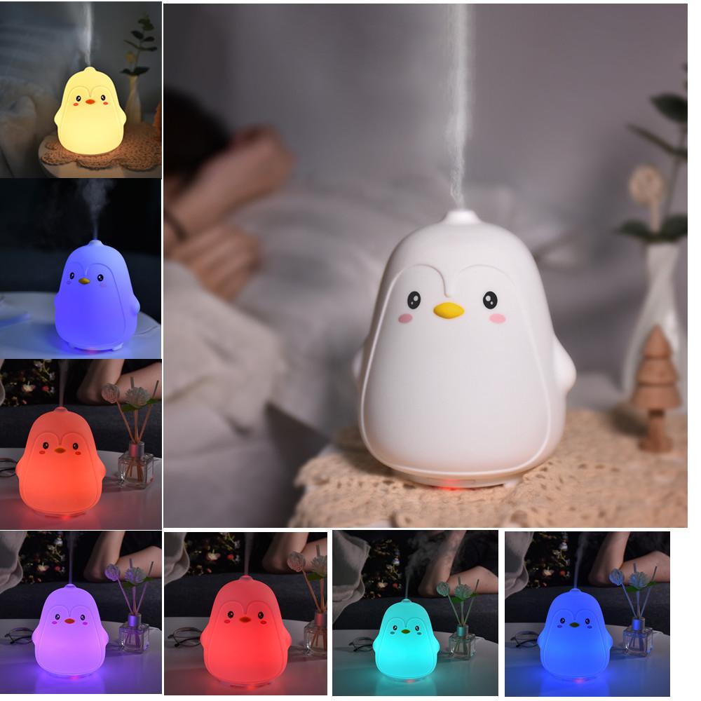 

100ML LED Mini 7 Colors Change Cute Penguin Shape Air Humidifier Night Light Aroma Diffuser U.S. regulations