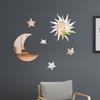 DIY Sun and Moon Mirror Wall Sticker for Living Room and Bedroom