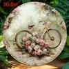 Vintage Bicycle Floral Metal Tin Wall Art Sign Rustic Home Office Decor