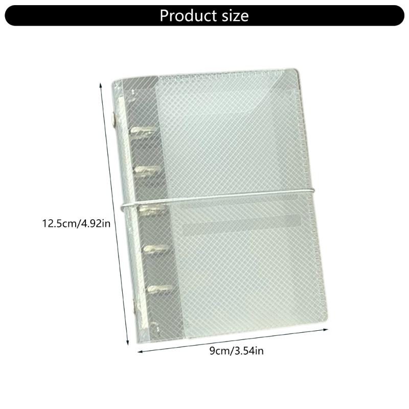 A6/A7 Clear Notebook Cover Binders Folder Three Fold Flip Binders Cover with Elastic Band for Paper Storage