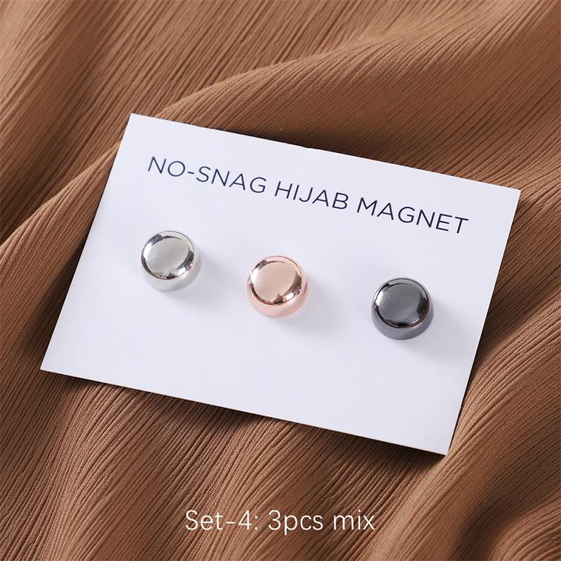 Matte Magnet Hijab Pins for Muslim Ramadan Women Scarf Magnetic Button Buckle Wrap Shawls Magnetic Brooch Headscarf Accessories