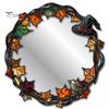 Decorative Mirrors for Entryway Halloween Mirror Wall Stickers with Spiders/Skeletons/Pumpkins, Retro Hanging Spider Web Art Ornament, Lightweight