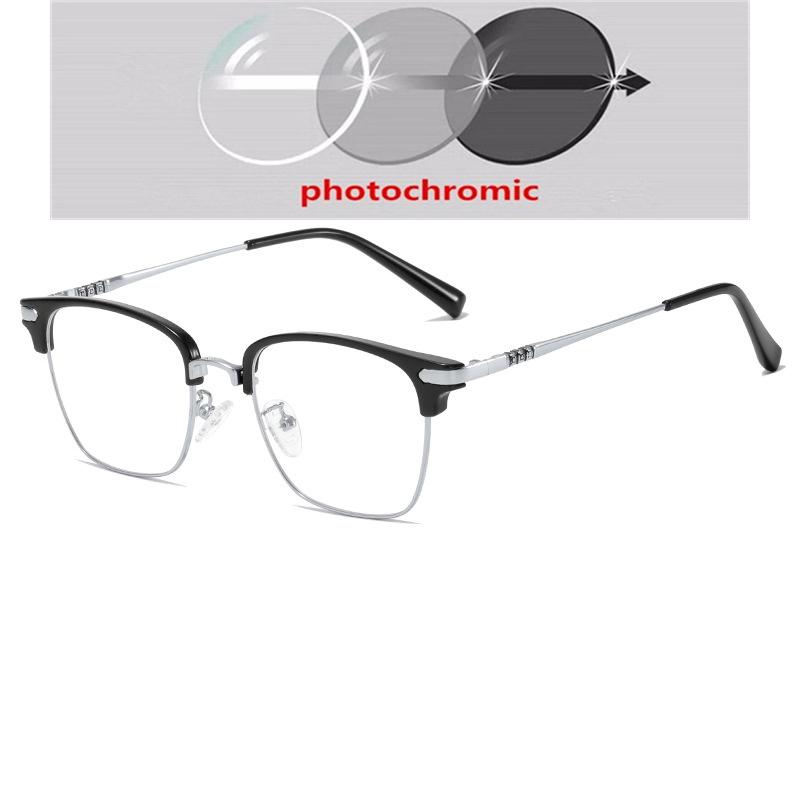 0 -0.5 -0.75 To -6.0 Half Frame Square Prescription Glasses For The Nearsighted Anti Blue Rays Presbyopic Glasses +0.5 To +4.0