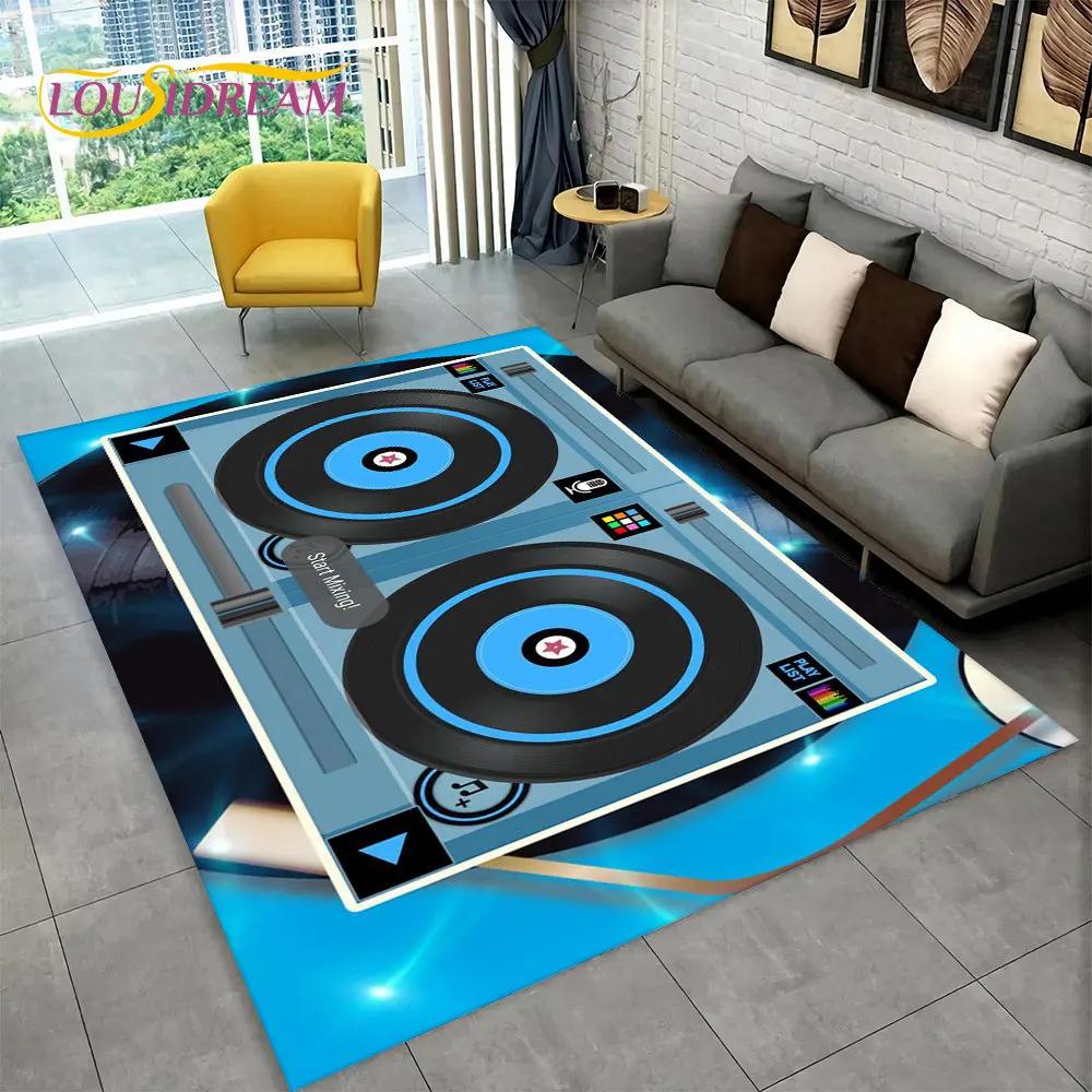 3D DJ Music Screen Keyboard Area Rug,Carpet Rug for Living Room Bedroom Sofa Doormat Hallway Decor,Sport Yoga Non-slip Floor Mat