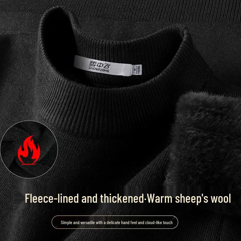 SNOWFLYING Men s Thickened Fleece Pullover Sweater 4XL
