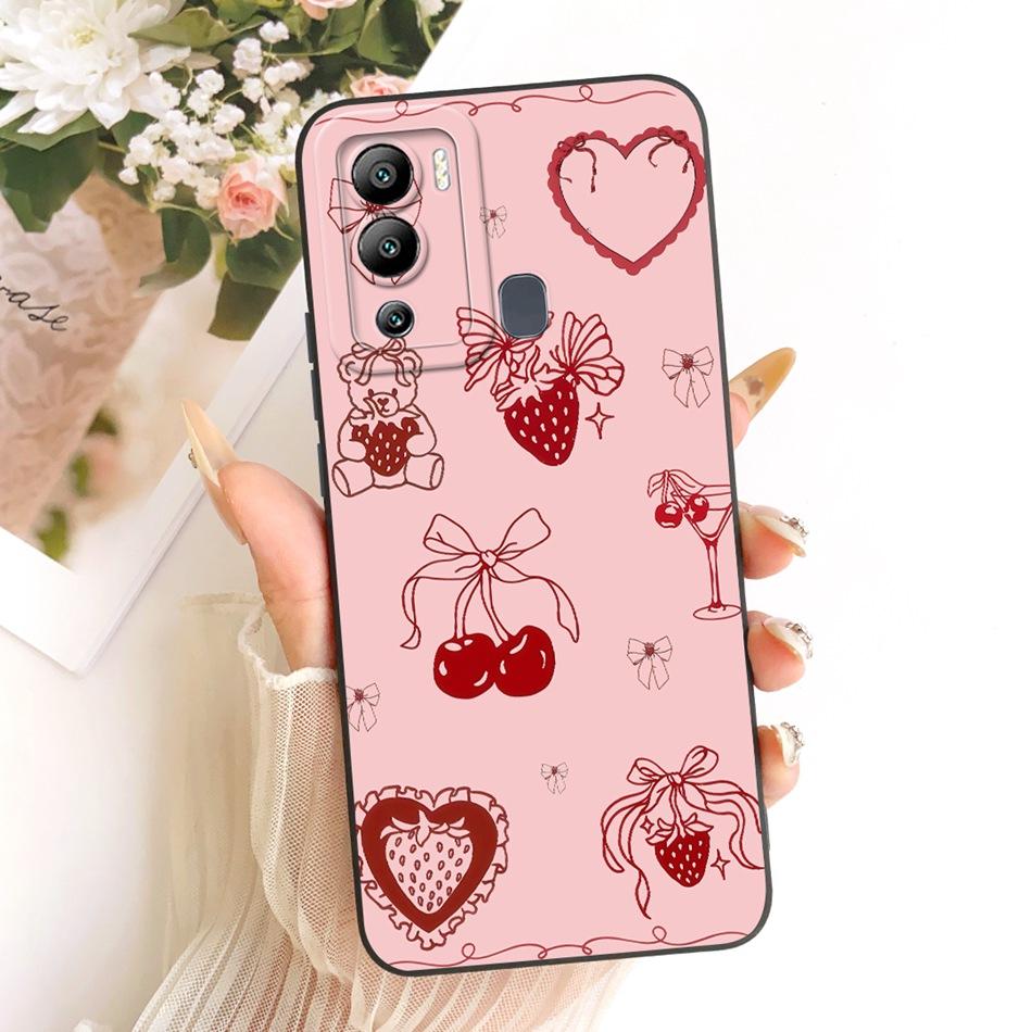 For Infinix Hot 12 12 Play Cute Cat Flower Cartoon Phone Case For Infinix Hot12i Hot 12Play Shockproof Soft Silicone Bumpers