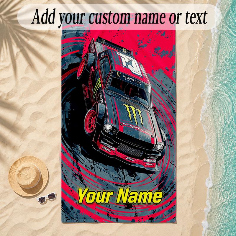Beach TowelMonster Energy Custom Name Text Personalized Soft Towel for Beach Pool Indoor Home Decor Gift