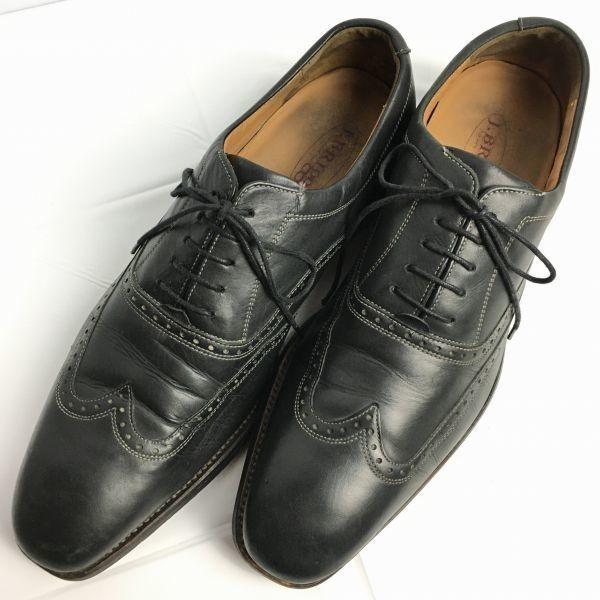 

J.BRIGGS Оксфорды Броги с мыском-крылом, деловые, размер 9 27.0, черные, Goodyear Welted(ИСПОЛЬЗОВАЛ)