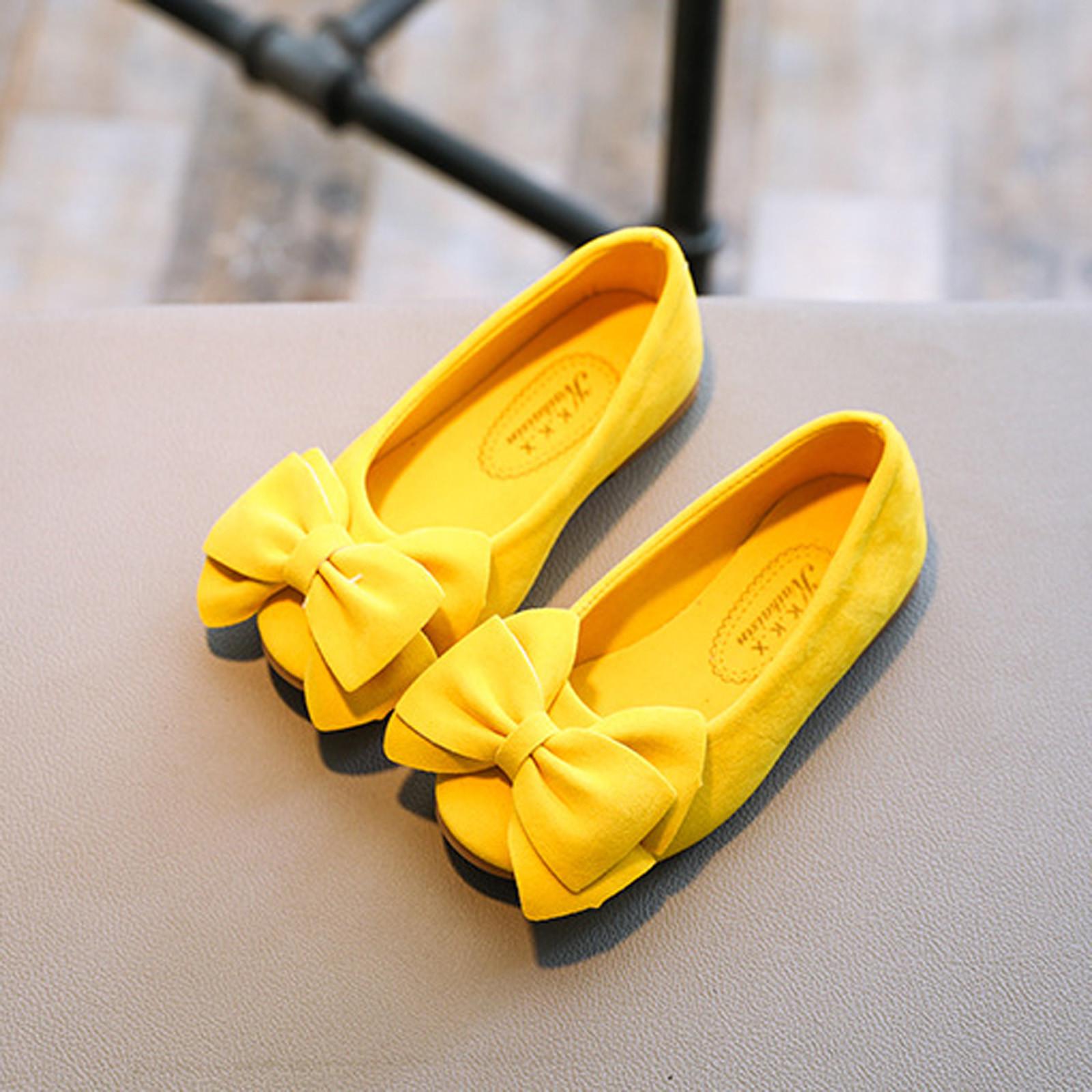 

Сандалии с бантиком для маленьких девочек, повседневная одинарная обувь Pricness для маленьких детей 24 жёлтый