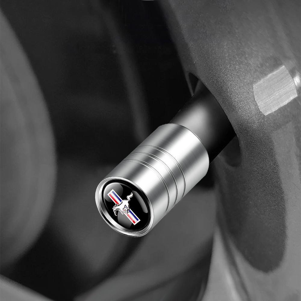 4pcs Car Styling Wheel Tire Valve Air Stem Cap Badge Decoration For Mustang Ranger Focus Kuga Fusion Mondeo Esco Fiesta