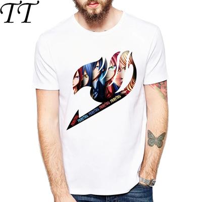 2019 Logo del Grupo Fairy Tail Camiseta Estampada de Anime para Hombre Moda Camiseta Cómoda Casual Camiseta para Hombre Camisetas Superiores