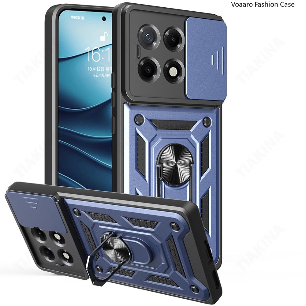 Slide Lens Armor Funda for Tecno Spark 30 Pro 4G Case Magnetic Rotate Ring Stand Holder Cover for Tecno Spark 30 Pro 4G Case