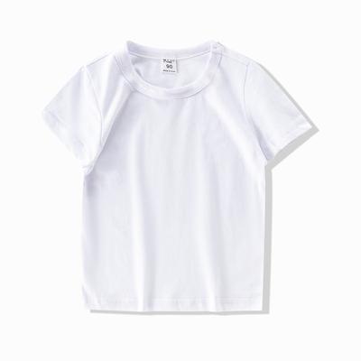 Summer Children's Short-sleeve White T-shirt Tops Kids Girl T-shirt Top Summer Thin Style Plain Color Boy Clothing