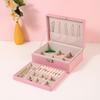 Luxury Custom Portable PU Leather Ring Watch Earring Box Wood Travel Jewelry Gift Organizer for Storage Packaging for Home