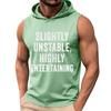 Men Sleeveless Hoodie Tank Top Casual Loose Fit Summer Muscle Shirt Printed Text Graphic Comfortable Lightweight