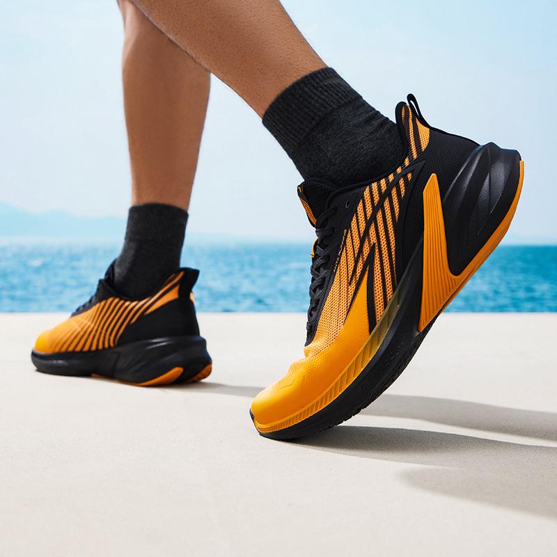 New Anta A-Shock Cushioning Wear-Resistant Low-Top Casual Running Shoes Men's Orange Black