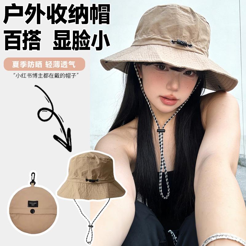 Summer Waterproof Bucket Hat Can Store Bags, Basin Hat, Thin Quick-drying Outdoor Mountaineering Hat, the Same Sun Hat for Men and Women