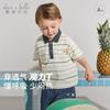 David Bella Boys' Short Sleeved Polo Shirt Summer Outfit New Baby Striped Top Children's T-shirt