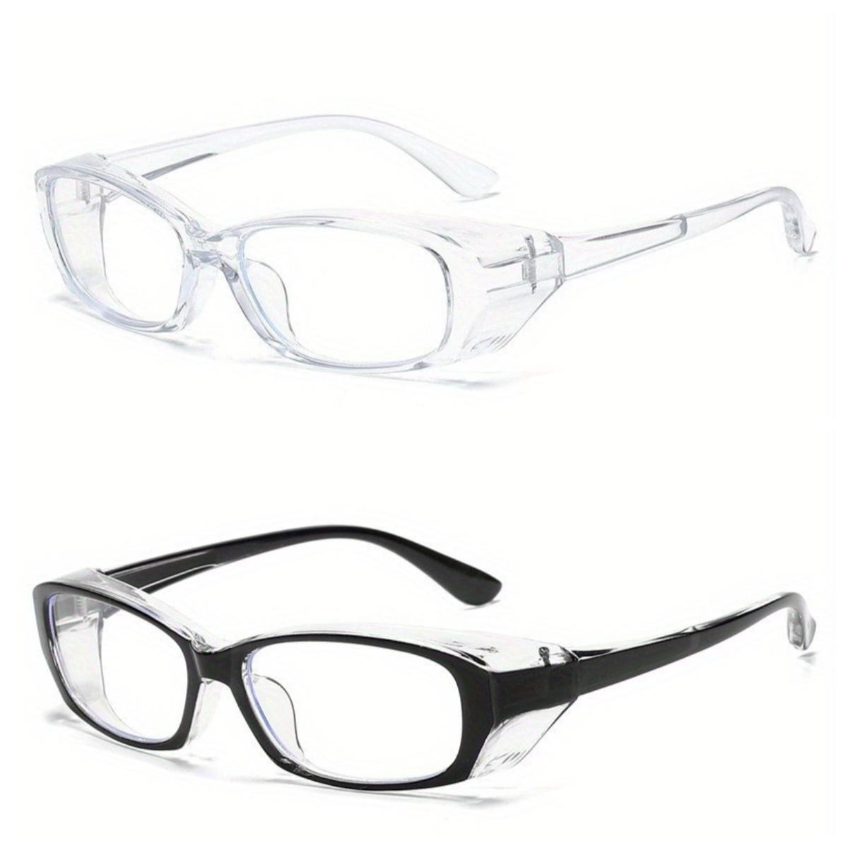 

2pcs Unisex windproof glasses - retro cat eye frame transparent lenses fully wrapped design lightweight eye protector