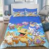 Digimon Cartoon 3D-Printed Bedding Set—Includes Duvet Cover and Pillowcases—Available for Single, Double, King, and Queen-Sized