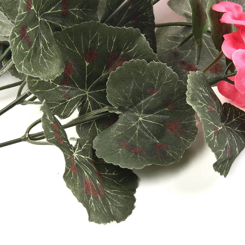 1pc Artificial Flowers With 5 Branches 36cm Artificial Geranium Flowers Silk Fake Flower Home Office Xmas Wedding Decoration