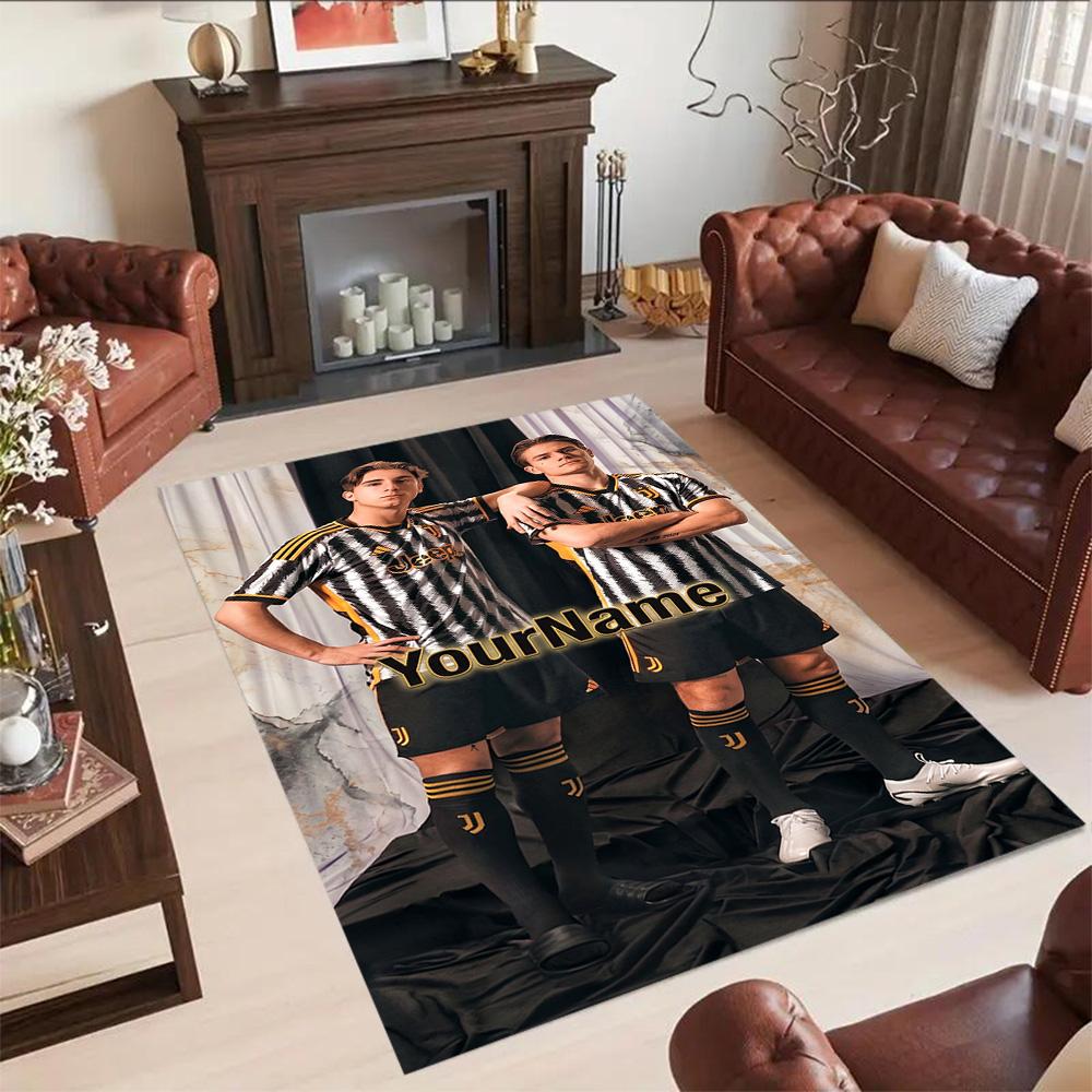 Juventus Customized Name Floor Mat Perfect for Decorate Room Kitchen Bedrooms Playrooms Anti-slip Rug Decorate Offices Best for Christmas