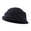 Black Wool Beret Women's Top Hat Elegant French Style Autumn Winter Fashionable Fisherman Cap for Ladies