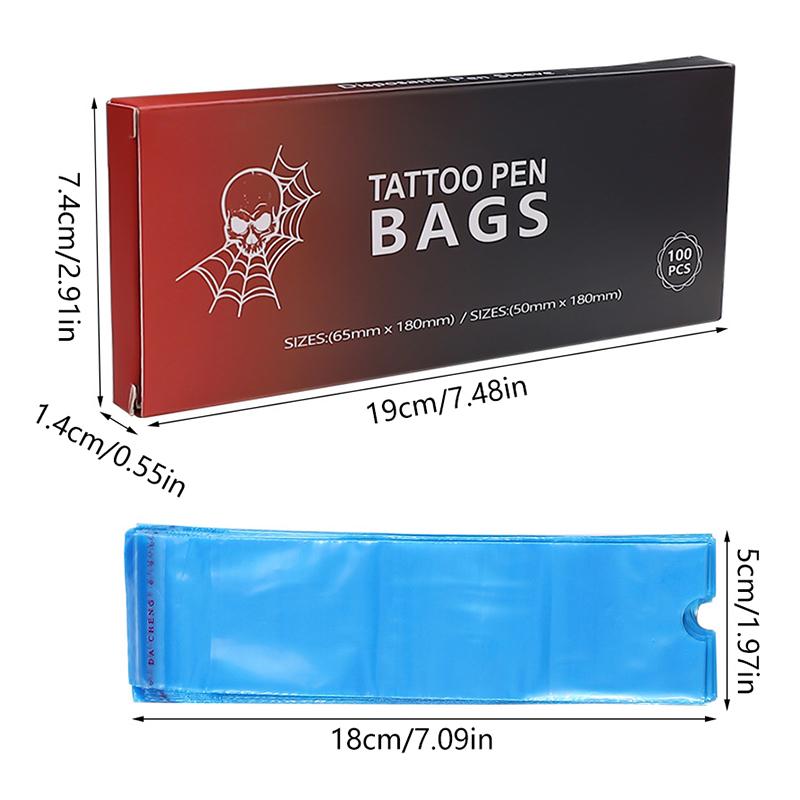 100 buc tatuaj dimensiune mare pungi stilou tatuaj stilou mașină manșon huse negru albastru autoadezive mâneci accesorii tatuaj