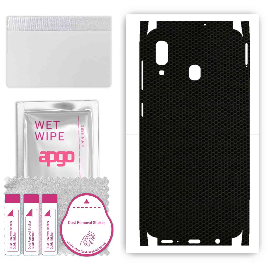 apgo Protective Skin Sticker for the Back+sides Compatible with Samsung Galaxy A20, Full Wrap Film, Foil, Vinyl - Pattern Matrix