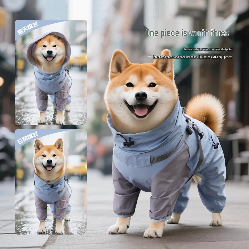 Windproof & Waterproof Dog Raincoat: Four-Legged Storm Suit for Medium & Small Dogs
