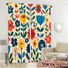 Set Of 2 Flat Printing Jit Curtains Without Rod Floral Whimsy Chic Curtain Durable Polyester Versatile All Use Made